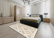 Machine Washable Contemporary Tan Brown Gold Rug in a Bedroom, wshcon2079
