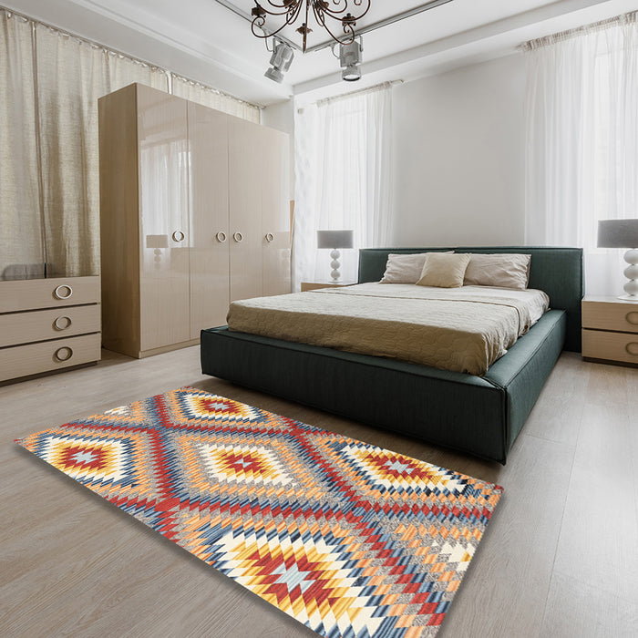 Machine Washable Contemporary Cherry Red Rug in a Bedroom, wshcon2081