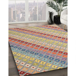 Machine Washable Contemporary Orange Salmon Pink Rug in a Family Room, wshcon2082