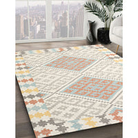 Contemporary Tan Brown Southwestern Rug, con2083