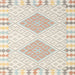 Square Contemporary Tan Brown Southwestern Rug, con2083