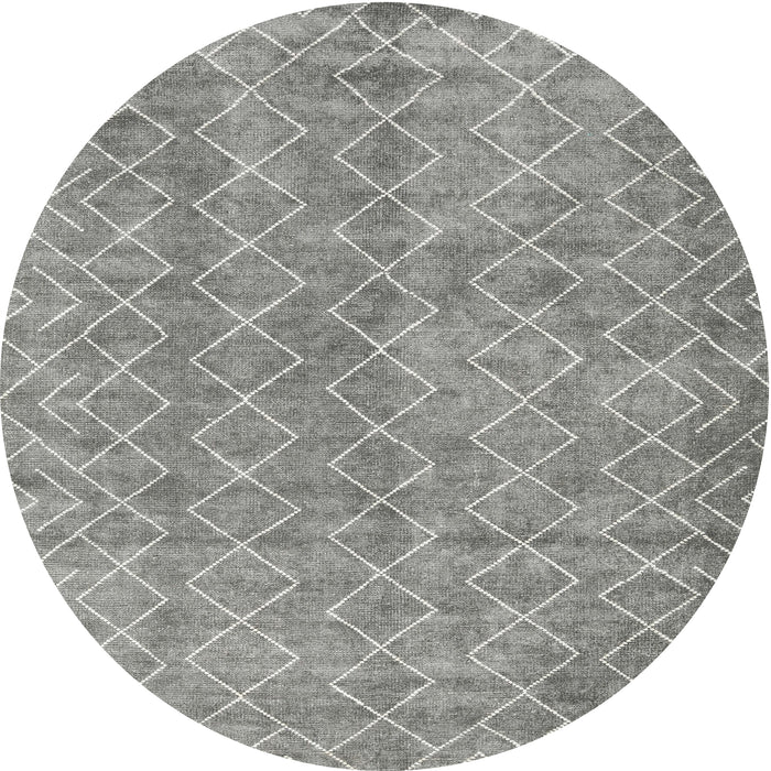 Square Machine Washable Contemporary Dark Gray Rug, wshcon2086