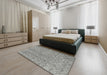 Machine Washable Contemporary Dark Gray Rug in a Bedroom, wshcon2086