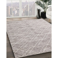 Contemporary Rosy Brown Pink Modern Rug, con2087