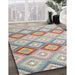 Contemporary Tan Brown Southwestern Rug in Family Room, con2088