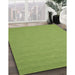 Machine Washable Contemporary Green Rug in a Family Room, wshcon208