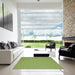 Square Contemporary Green Modern Rug in a Living Room, con208