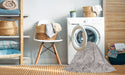 Machine Washable Contemporary Dark White Beige Rug in a Washing Machine, wshcon2090