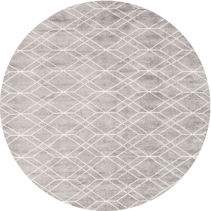 Square Machine Washable Contemporary Dark White Beige Rug, wshcon2090