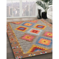 Contemporary Light French Beige Brown Southwestern Rug, con2091