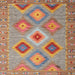 Square Contemporary Light French Beige Brown Southwestern Rug, con2091