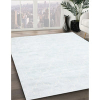 Contemporary Water Blue Solid Rug, con2093