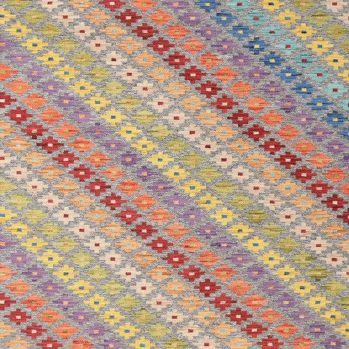 Square Contemporary Orange Salmon Pink Southwestern Rug, con2094