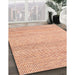 Contemporary Light Orange Gold Modern Rug in Family Room, con2096