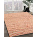 Contemporary Light Orange Gold Modern Rug in Family Room, con2099