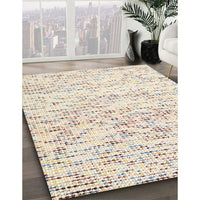 Contemporary Light French Beige Brown Solid Rug, con2100