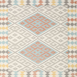 Square Contemporary Tan Brown Southwestern Rug, con2104