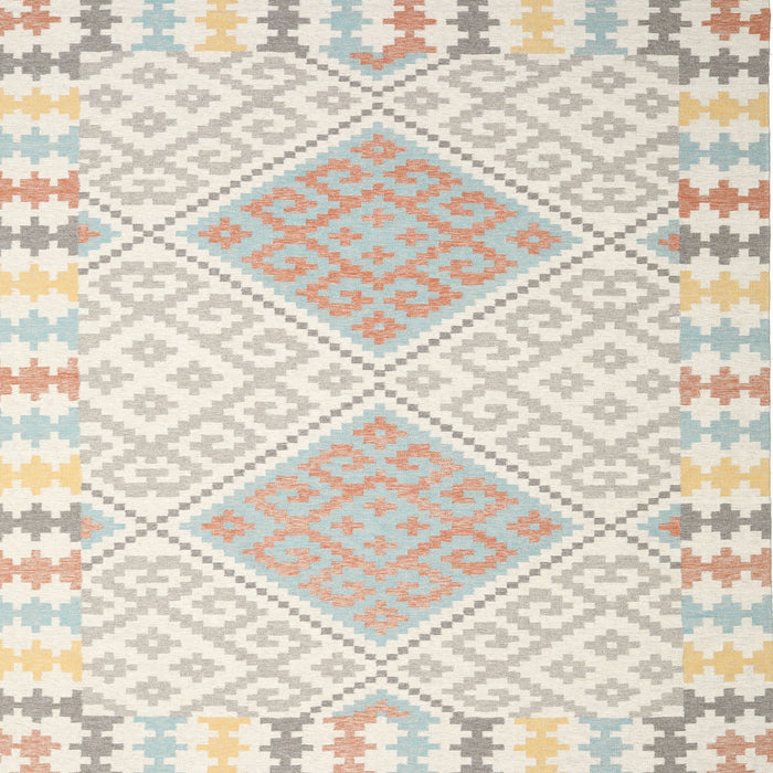 Square Contemporary Tan Brown Southwestern Rug, con2104