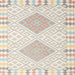 Square Contemporary Tan Brown Southwestern Rug, con2104