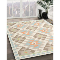 Contemporary Tan Brown Gold Southwestern Rug, con2105