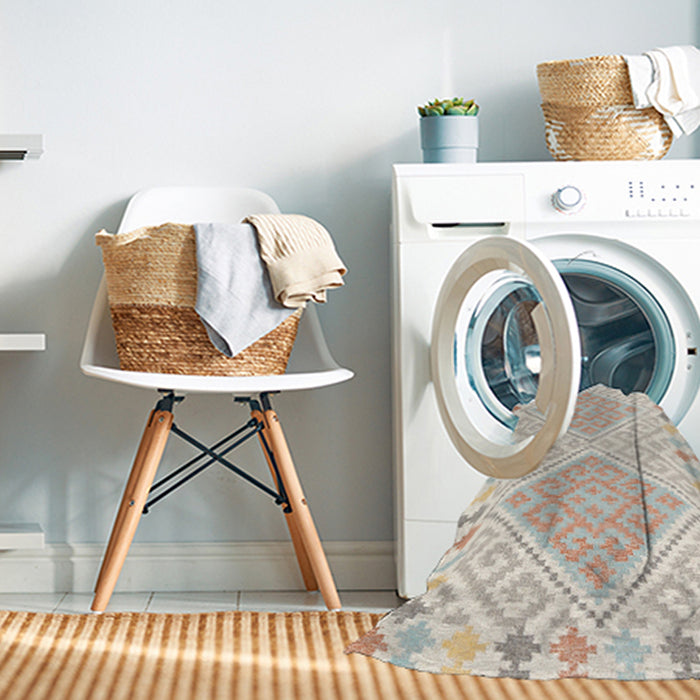 Machine Washable Contemporary Tan Brown Rug in a Washing Machine, wshcon2110