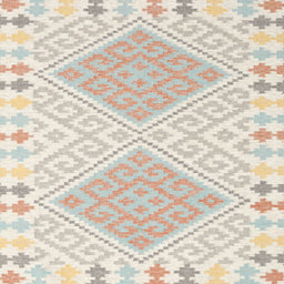 Square Contemporary Tan Brown Southwestern Rug, con2110