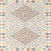 Square Contemporary Tan Brown Southwestern Rug, con2110