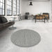 Round Machine Washable Contemporary Gray Rug in a Office, wshcon2118