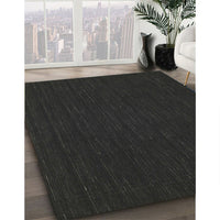 Contemporary Charcoal Black Modern Rug, con211