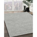 Contemporary Granite Gray Modern Rug in Family Room, con2122