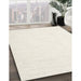 Contemporary Blonde Beige Solid Rug in Family Room, con2123