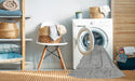 Machine Washable Contemporary Grey Gray Rug in a Washing Machine, wshcon2127