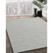 Contemporary Dark White Beige Modern Rug in Family Room, con2132