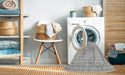 Machine Washable Contemporary Dark White Beige Rug in a Washing Machine, wshcon2133