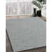 Contemporary Silver Gray Modern Rug in Family Room, con2134