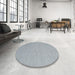 Round Contemporary Light Slate Gray Modern Rug in a Office, con2136