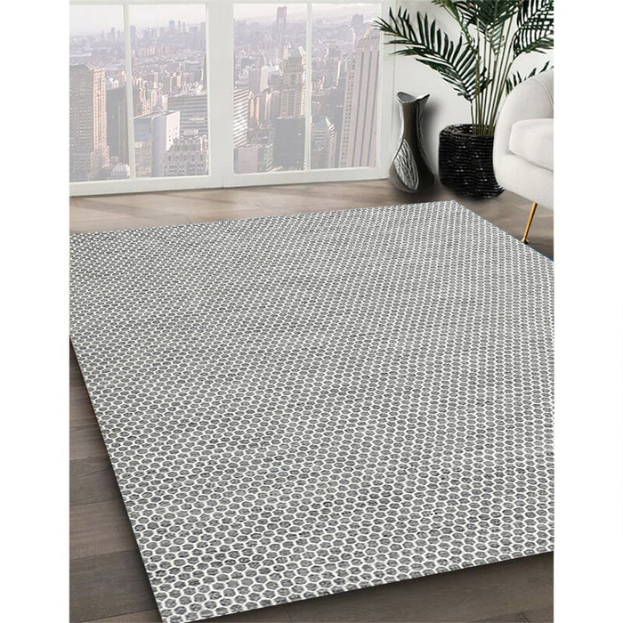 Contemporary Gray Modern Rug in Family Room, con2138