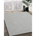 Machine Washable Contemporary Dark White Beige Rug in a Family Room, wshcon2143