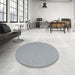 Round Contemporary Slate Gray Modern Rug in a Office, con2146