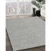 Contemporary Platinum Gray Modern Rug in Family Room, con2148