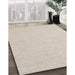 Contemporary Camel Brown Solid Rug in Family Room, con2151