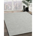 Contemporary Dark White Beige Modern Rug in Family Room, con2154