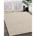 Contemporary Champagne Beige Solid Rug in Family Room, con2160