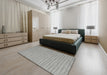 Machine Washable Contemporary Ash Gray Rug in a Bedroom, wshcon2166