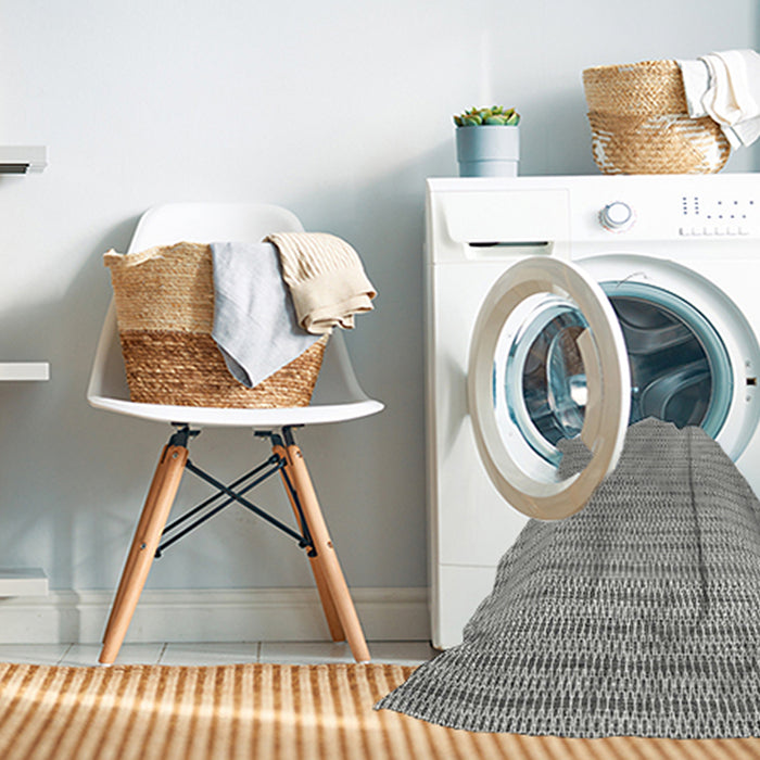Machine Washable Contemporary Ash Gray Rug in a Washing Machine, wshcon2166