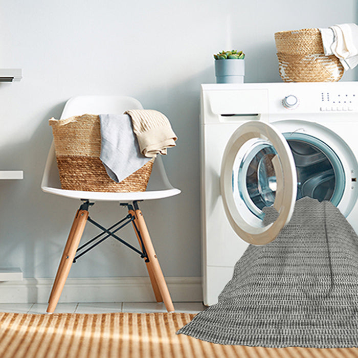 Machine Washable Contemporary Grey Gray Rug in a Washing Machine, wshcon2174