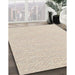 Contemporary Champagne Beige Solid Rug in Family Room, con2183