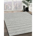 Contemporary Gunmetal Gray Modern Rug in Family Room, con2186