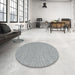 Round Contemporary Slate Granite Gray Modern Rug in a Office, con2188