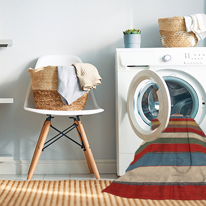 Machine Washable Contemporary Red Rug in a Washing Machine, wshcon2189